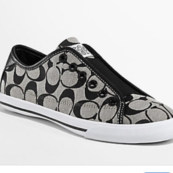 Coach Shoes - 🖤COACH BLACK BEV MONOGRAM SNEAKERS SIZE 9-9.5🖤